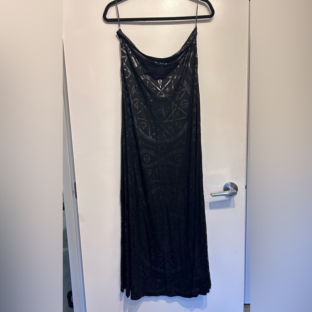 Killstar Black Gothic Symbol Maxi Skirt